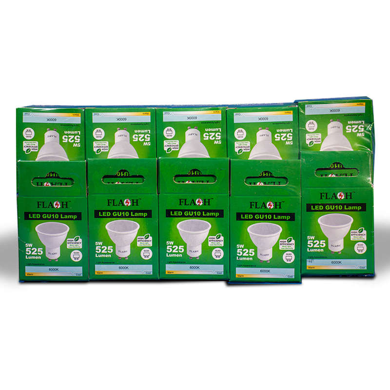 FLASH High-Efficiency 5W LED GU10 Lamp 120D (10 Pack)