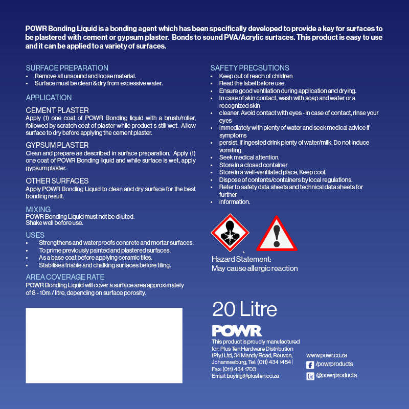 POWR Bonding Liquid Bonding Agent 20 Litre