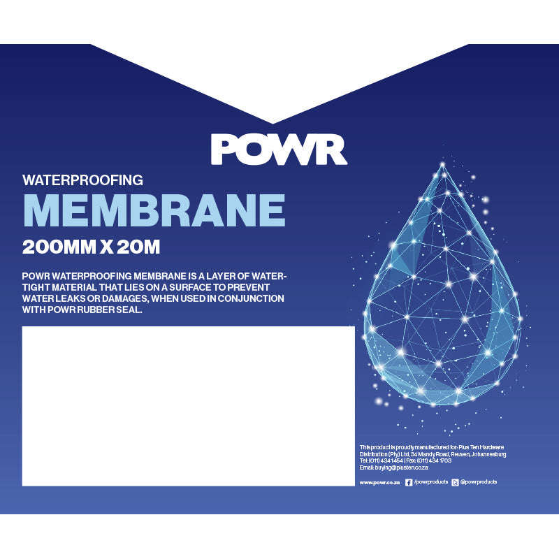 POWR Waterproofing Membrane Premium Grade 200mm X 20m