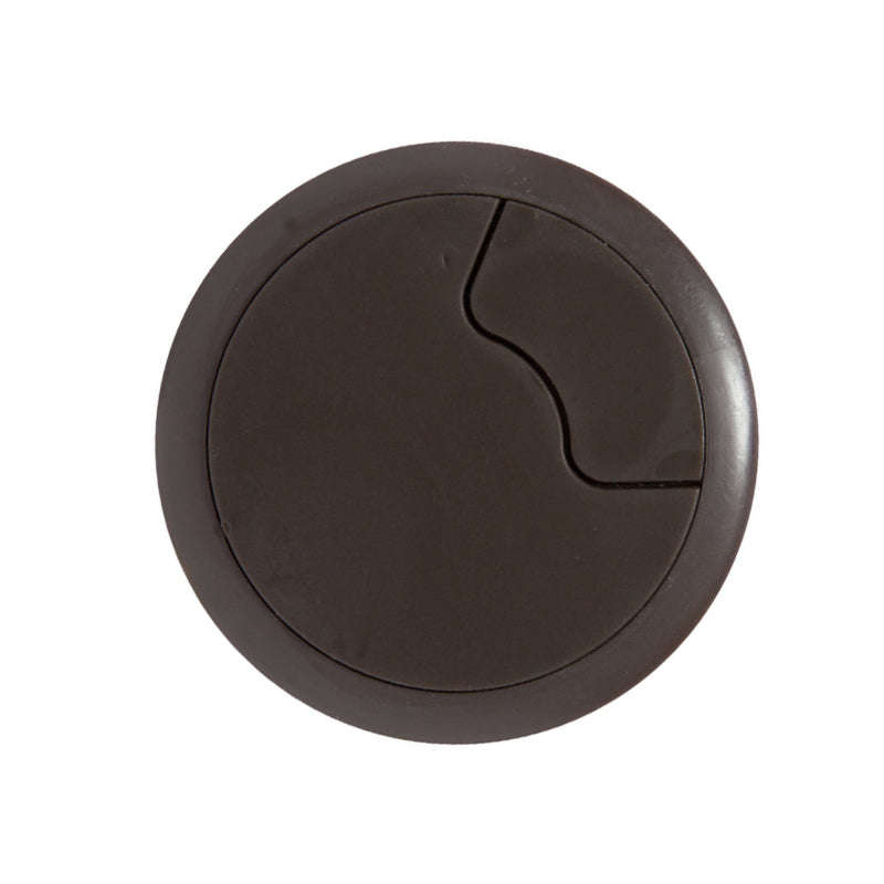 ROCO Round Cable Management Desk/Counter Port Brown 64mm