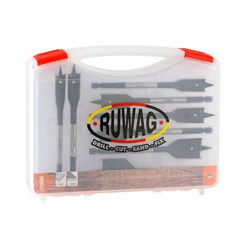 RUWAG 8 Piece Wood Flat Drill Bit Set: 12mm - 32mm