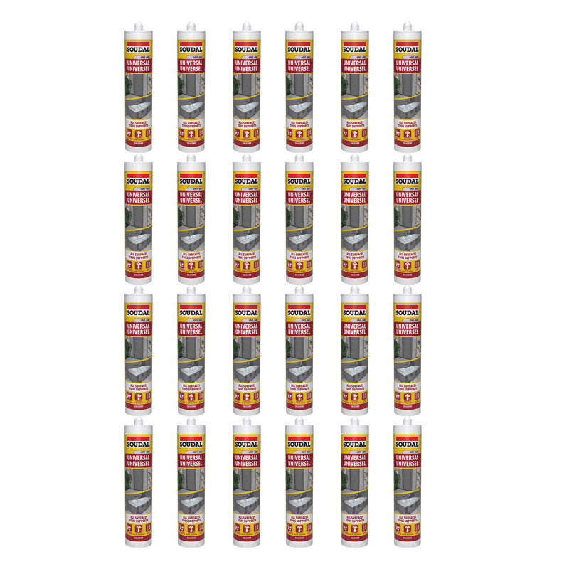 SOUDAL Universal Silicone Sealant Grey 270ML ( 24 Pack )