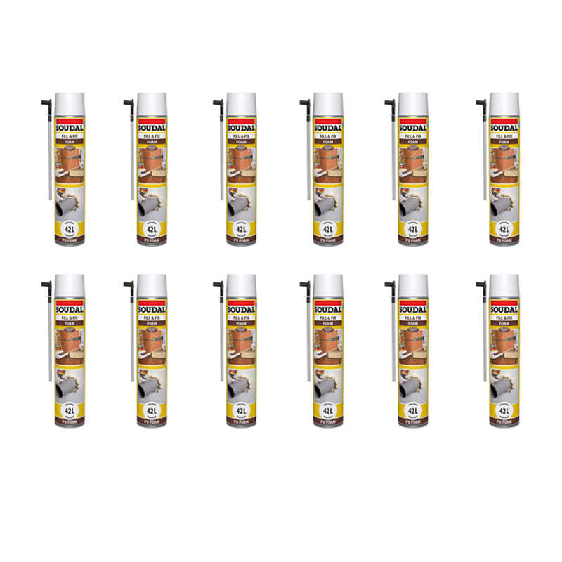 SOUDAL Fill and Fix Polyurethane Foam 750ml ( 12 Pack )