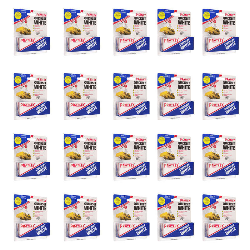 PRATLEY Adhesive Epoxy Quickset White 36ml ( 20 Pack )