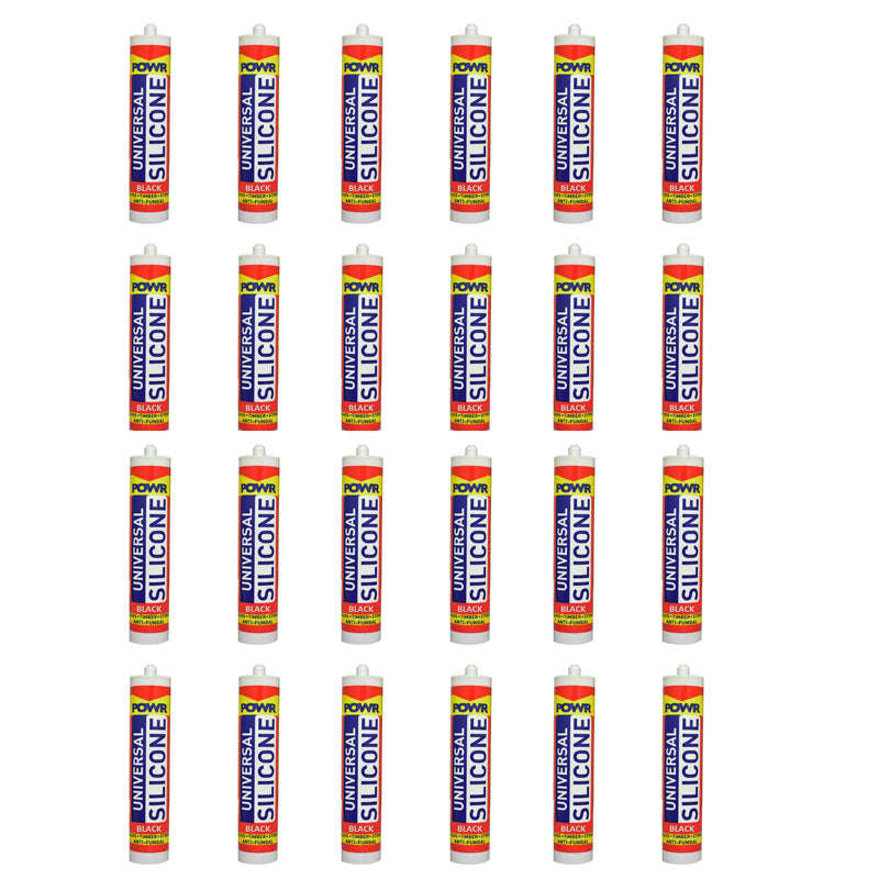 POWR Universal Silicone Sealant Black 260ml Cartridge ( 24 Pack )