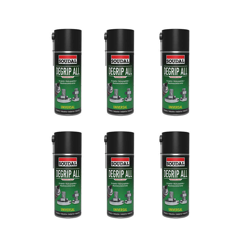 SOUDAL Degrip All Aerosol Spray Adhesive Professional Use 400ML ( 6 Pack )