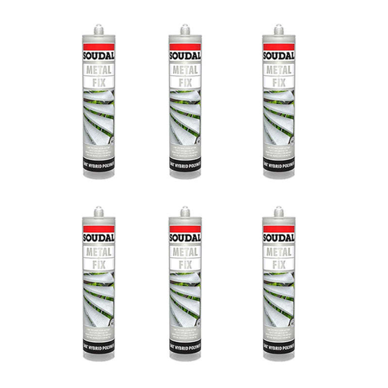 SOUDAL Metal Fix Polymer Hybrid Sealant Adhesive 290ml ( 6 Pack )
