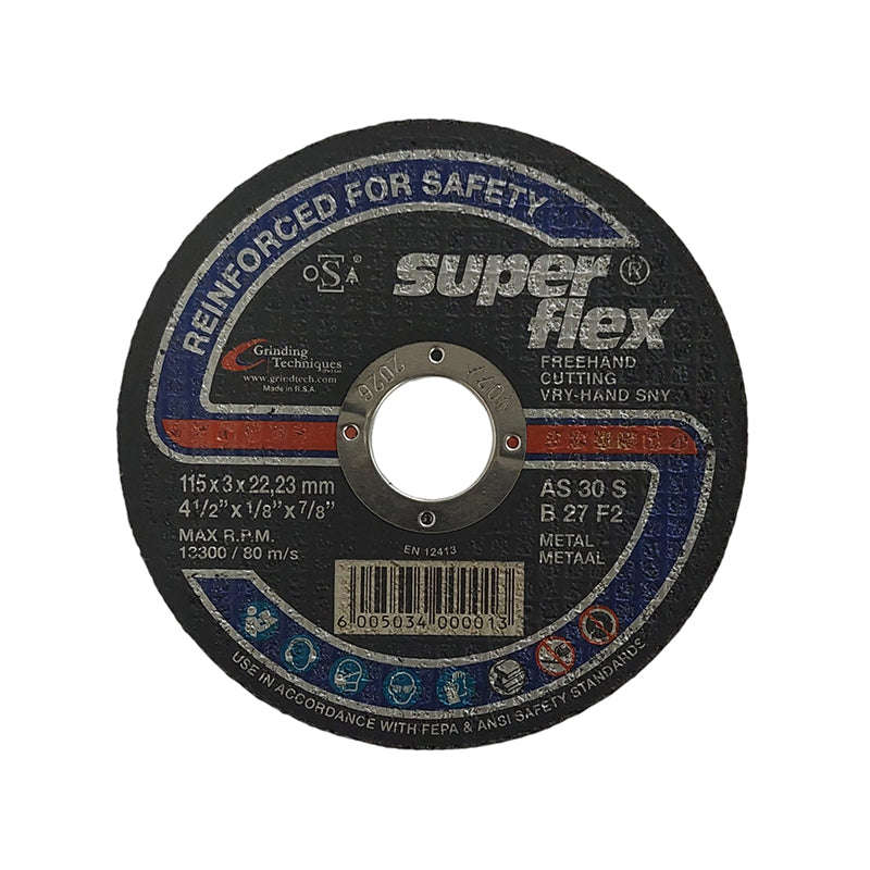 SUPERFLEX Abrasive Disc Cutting Steel 115mm x 3mm x 22.2mm