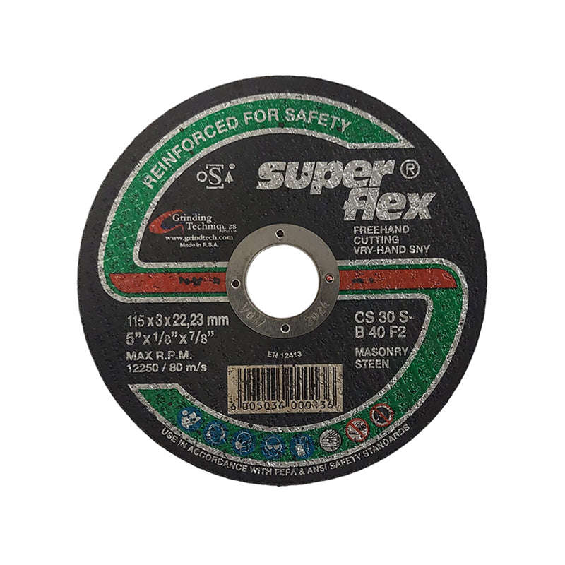 SUPERFLEX Abrasive Disc Cutting Stone 115mm x 3mm x 22.2mm
