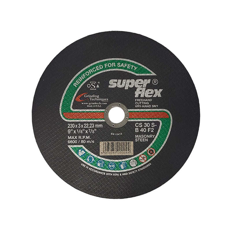 SUPERFLEX Abrasive Disc Cutting Stone 230mm x 3mm x 22.2mm