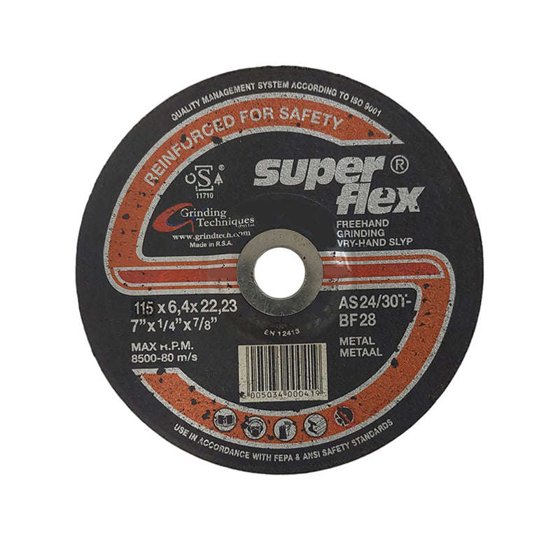SUPERFLEX Abrasive Disc Grinding Steel 115mm x 6.4mm x 22.2mm