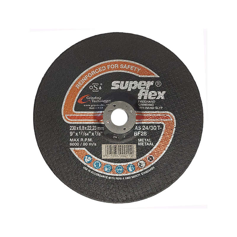 SUPERFLEX Abrasive Disc Grinding Steel 230mm x 6mm x 22.2mm
