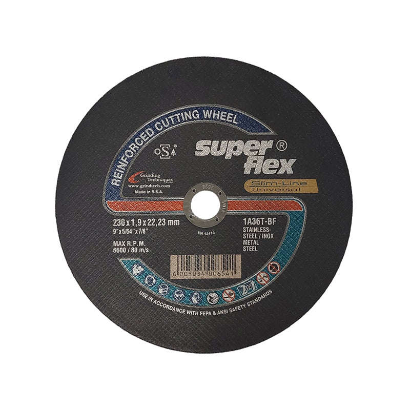 SUPERFLEX Abrasive Disc Cutting Steel Slimline 230mm x 1.9mm x 22.2mm