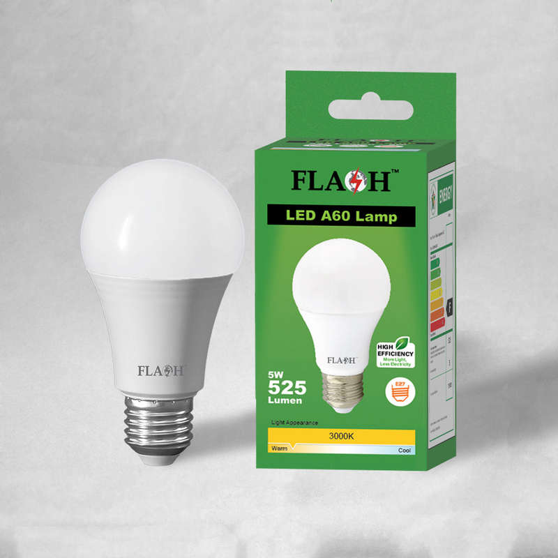 FLASH LED High Efficiency All Purpose Light Bulb 5W A60 Lamp E27 (10 pack)
