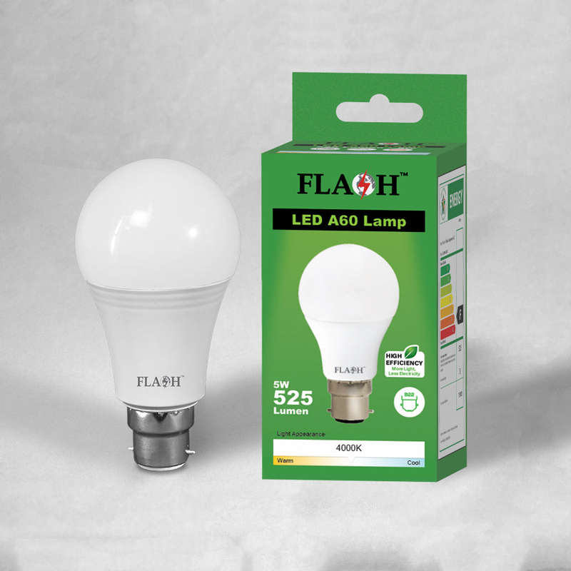 FLASH LED High Efficiency, All Purpose Light Bulb 5W A60 Lamp B22 (10 pack)