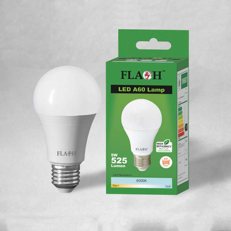 FLASH LED High Efficiency All Purpose Light Bulb 5W A60 Lamp E27 (10 pack)
