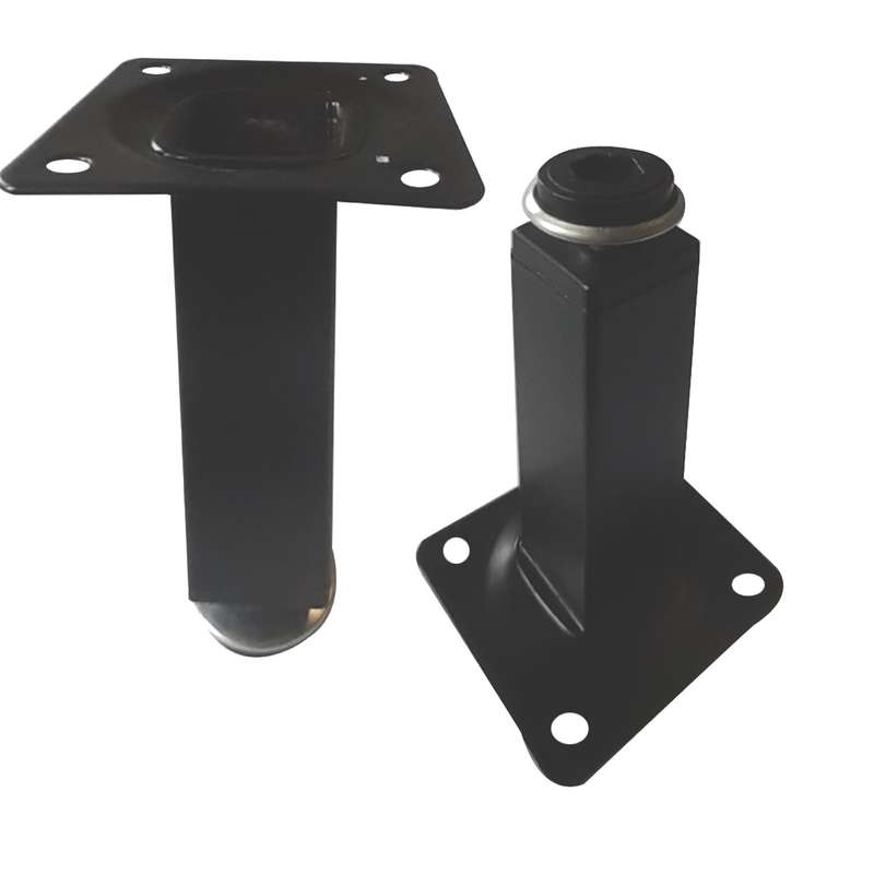 ROCO Adjustable Table Leg With Square Black Plate 100mm x 25mm