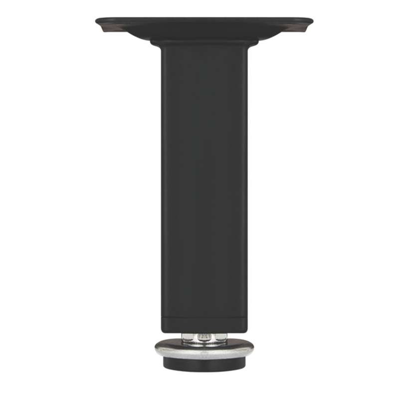 ROCO Adjustable Table Leg With Square Black Plate 150mm x 25mm