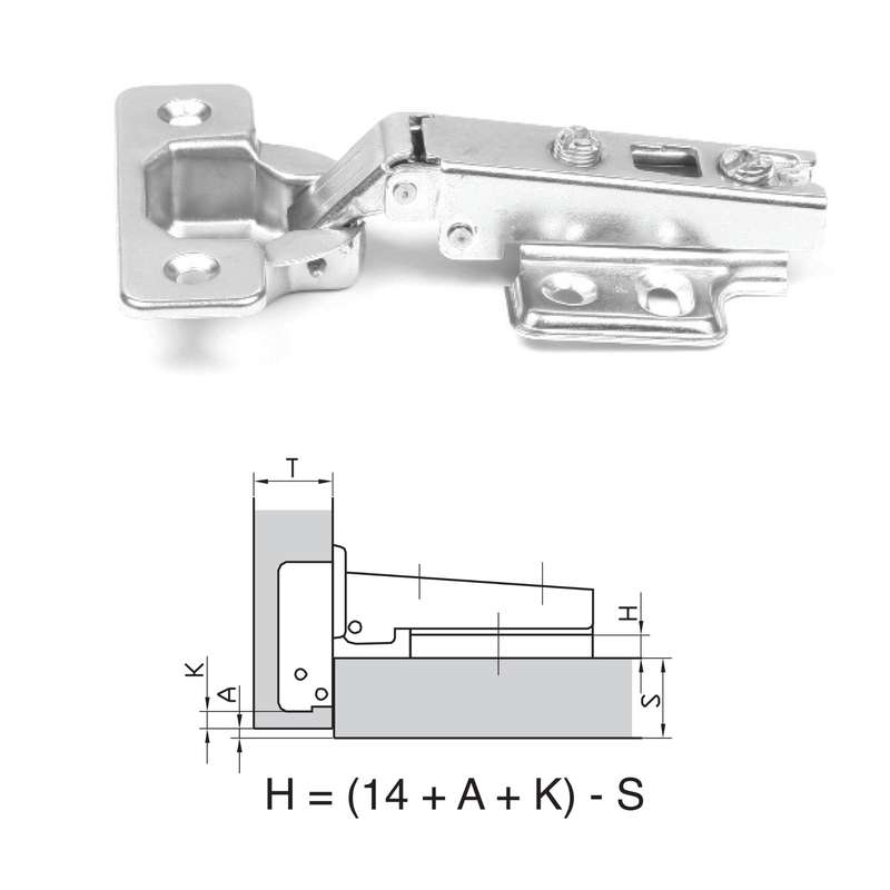 ROCO 110 Degree 4 Hole Base Plated Cupboard Hinge 0mm