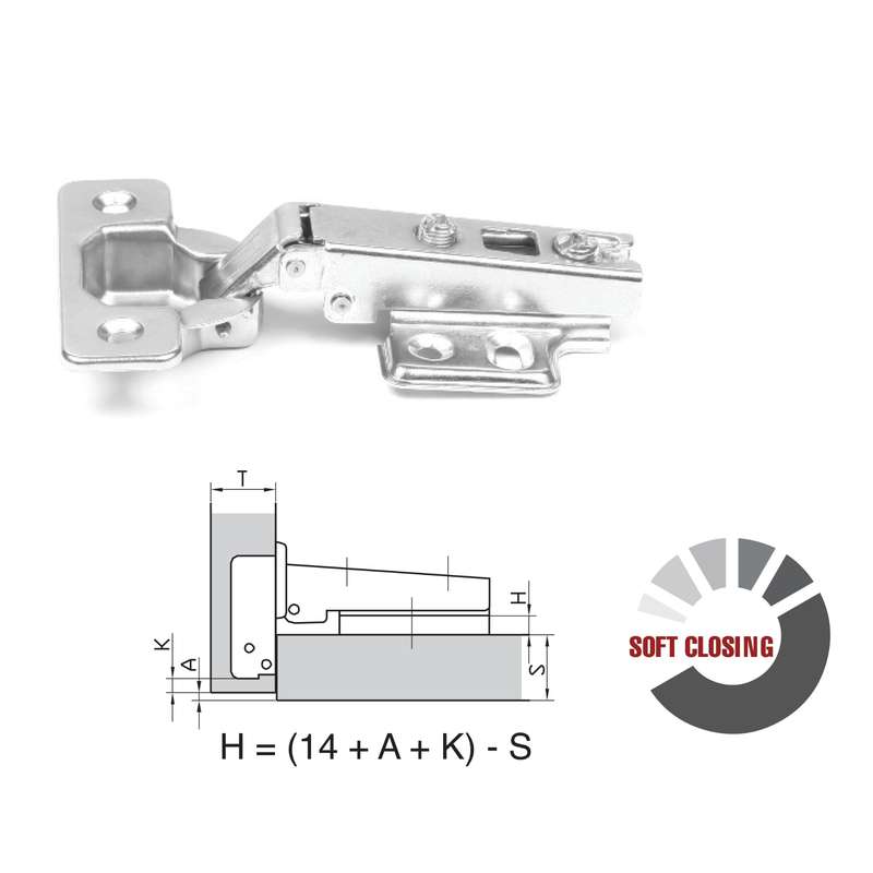 ROCO 110 Degree Soft Closing 4 Hole Base Plated Cupboard Hinge