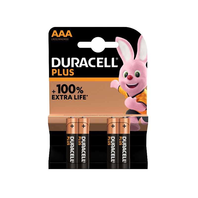 DURACELL Plus Battery Remote AAA 1.5v ( Pack of 4 )