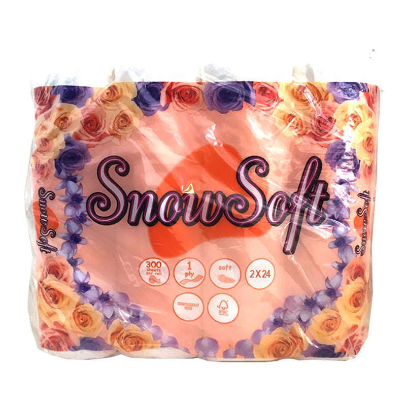 SNOWSOFT Toilet Paper Premium 1 PLY Virgin ( 2 x 24 Pack )