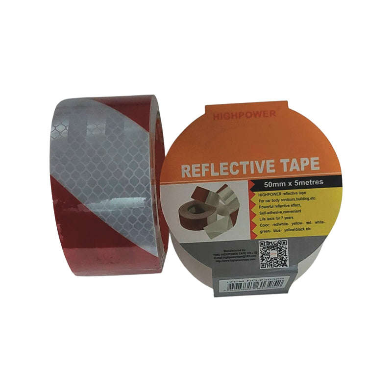 HIGHPOWER Reflective Adhesive Safety Tape Red & White 50mm x 5m
