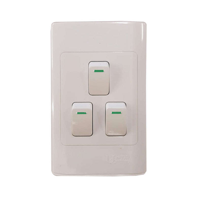 UNITED ELECTRICAL 3 Lever One Way Switch 50X100