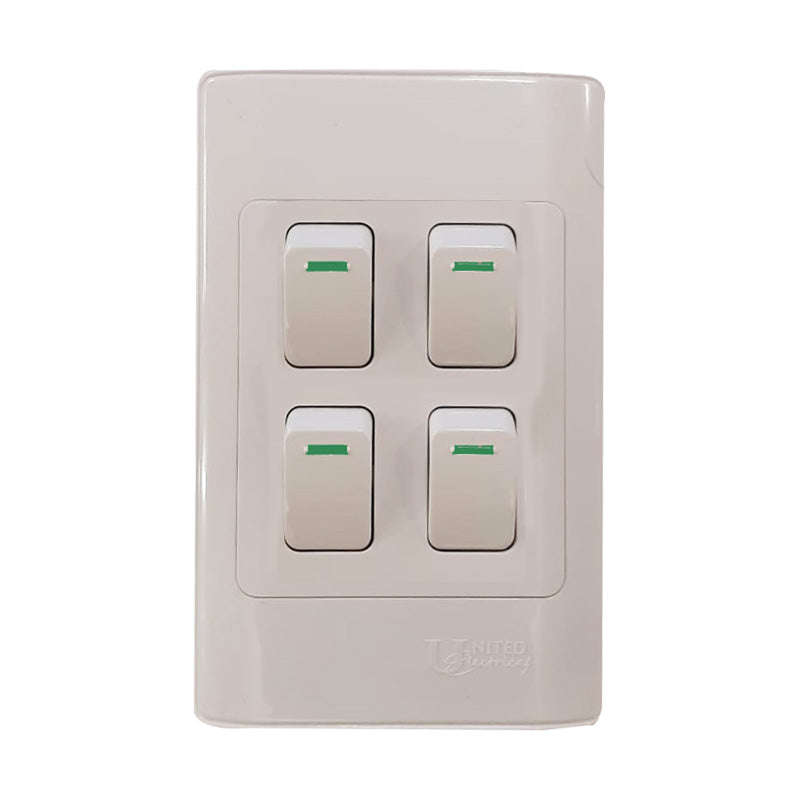UNITED ELECTRICAL 4 Lever One Way Switch 50X100