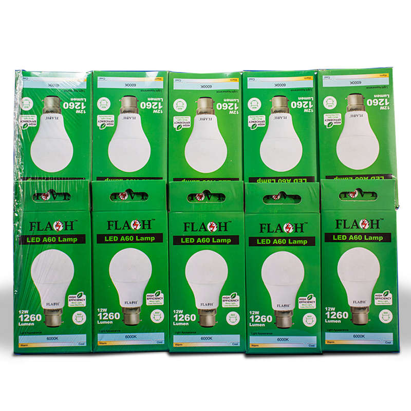 FLASH LED High Efficiency All Purpose Light Bulb 12W A60 Lamp B22 (10 pack)