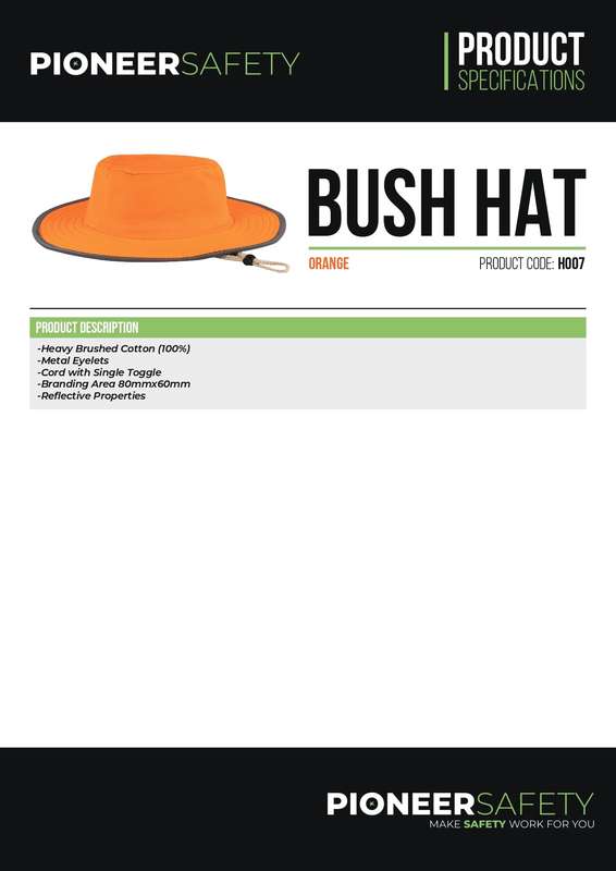 PIONEER SAFETY Bush Hat High Visibility With Silver Reflective Tape