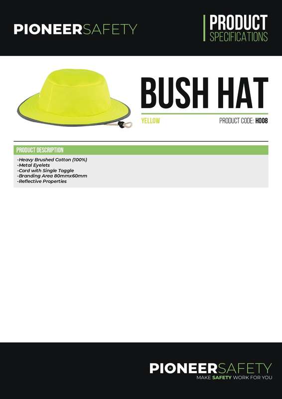 PIONEER SAFETY Bush Hat High Visibility With Silver Reflective Tape