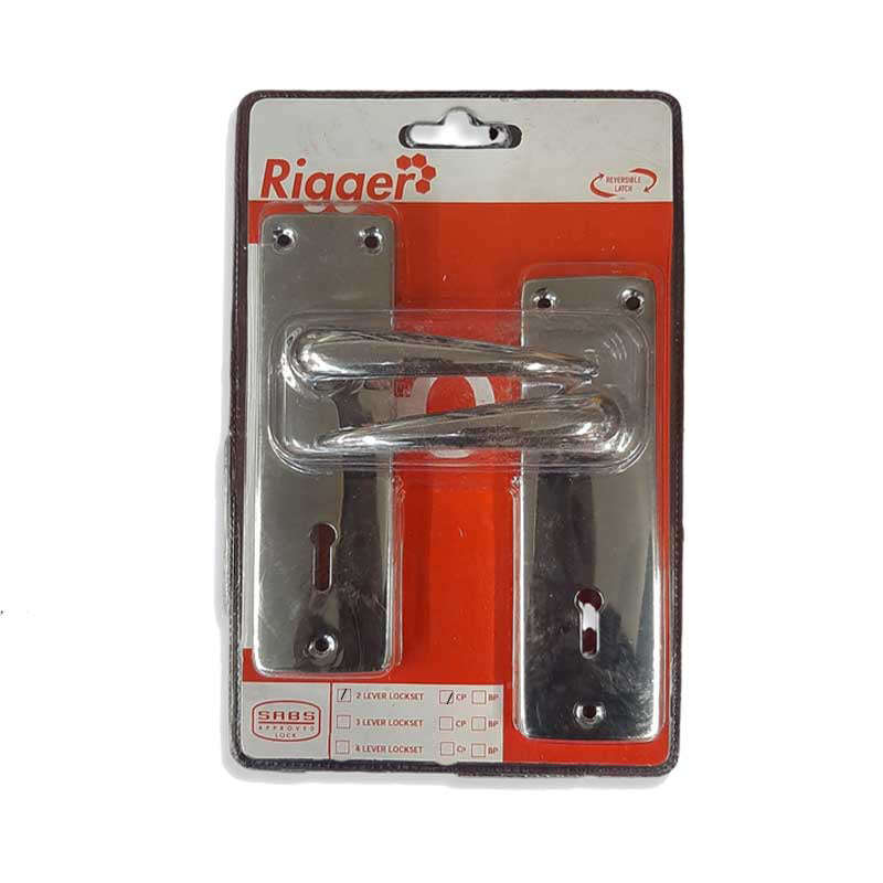 RIGGER Lockset Mortice 2 Lever Chrome Plated SABS