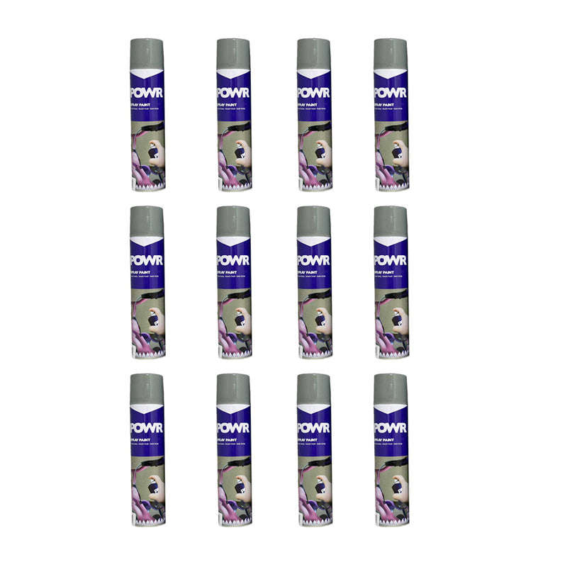 POWR Spray Paint STD 300ml Tin Grey Machinery ( 12 Pack )