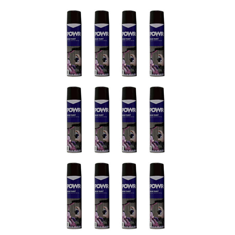 POWR Heat Resistant Spray Paint Black Engine 300ml ( 12 Pack )