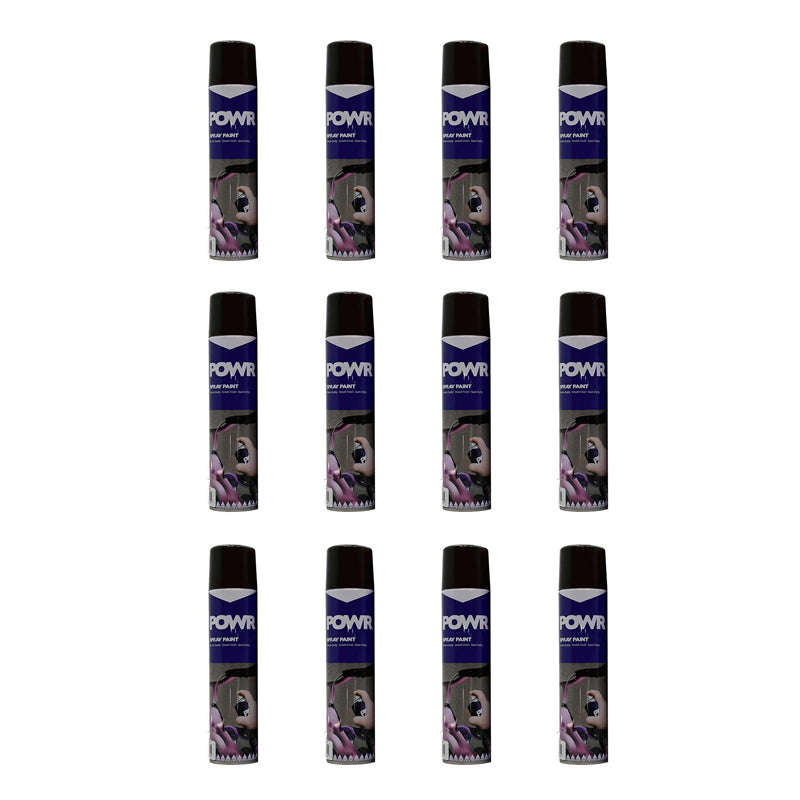 POWR Heat Resistant Spray Paint Black 300ml ( 12 Pack )