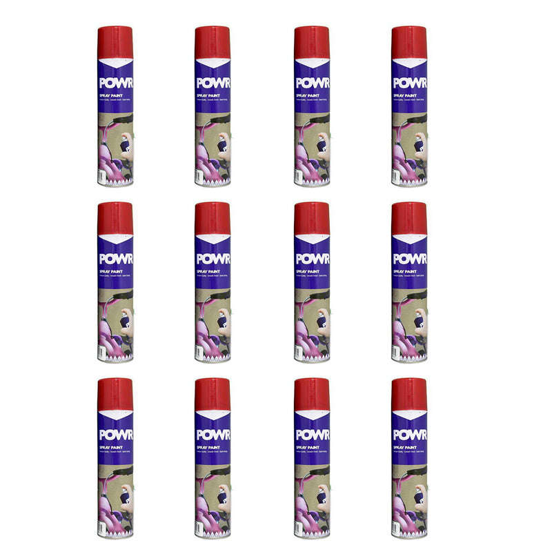 POWR Heat Resistant Spray Paint Red 300ml ( 12 Pack )
