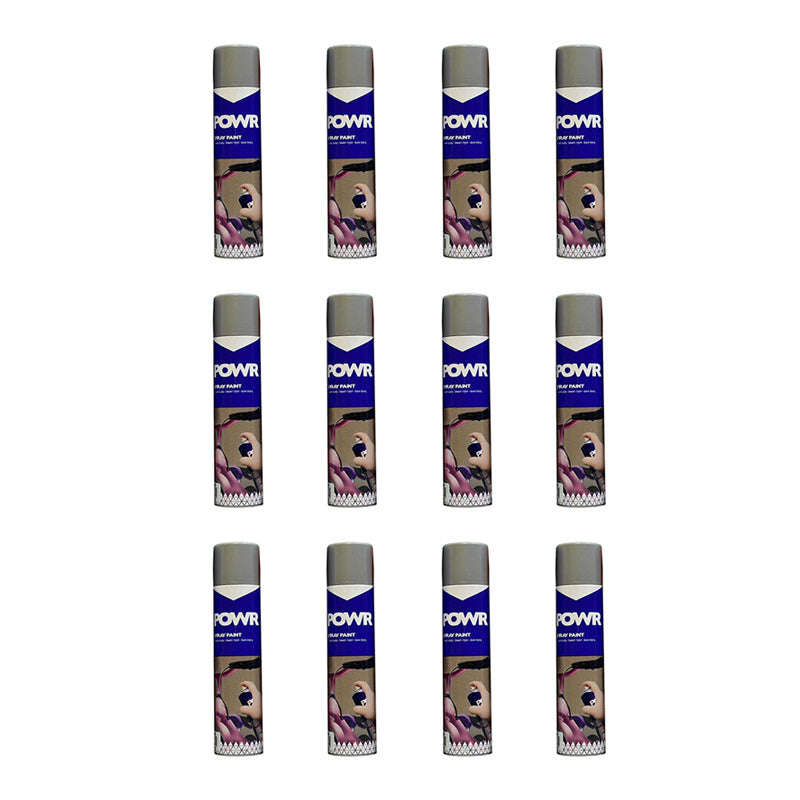 POWR Heat Resistant Spray Paint Silver 300ml ( 12 Pack )