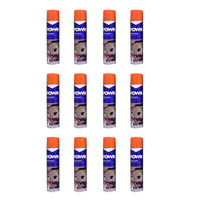 POWR Spray Paint Fluorescent Orange 300ml ( 12 Pack )