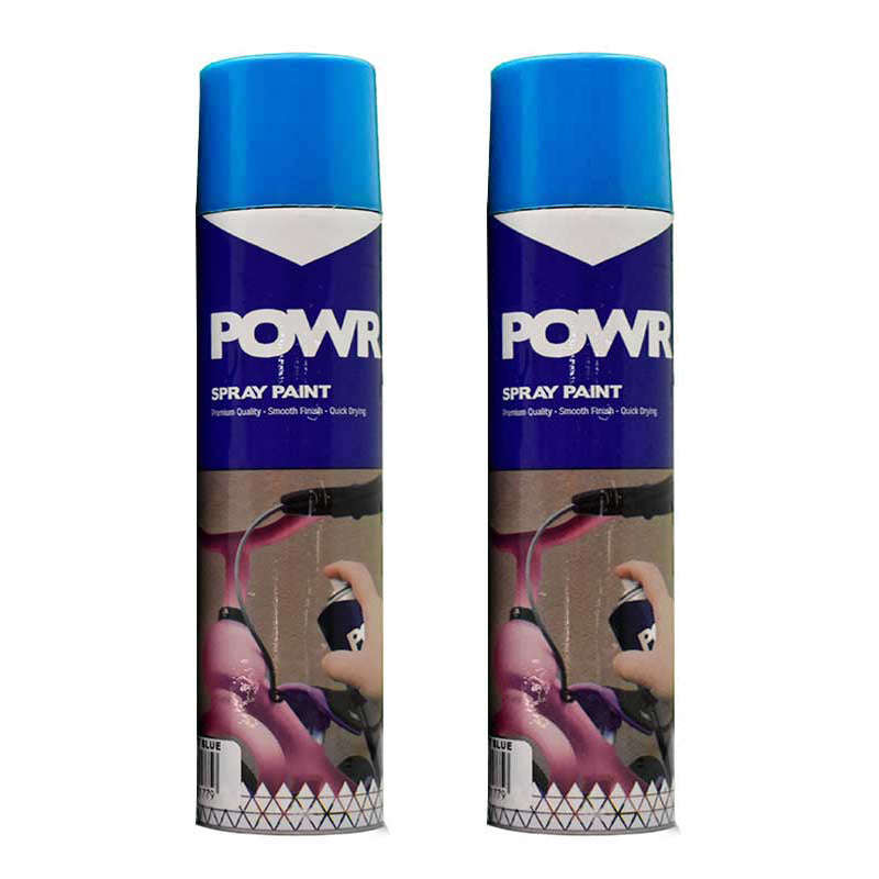 POWR Spray Paint Metallic Light Blue 300ml ( 2 Pack )