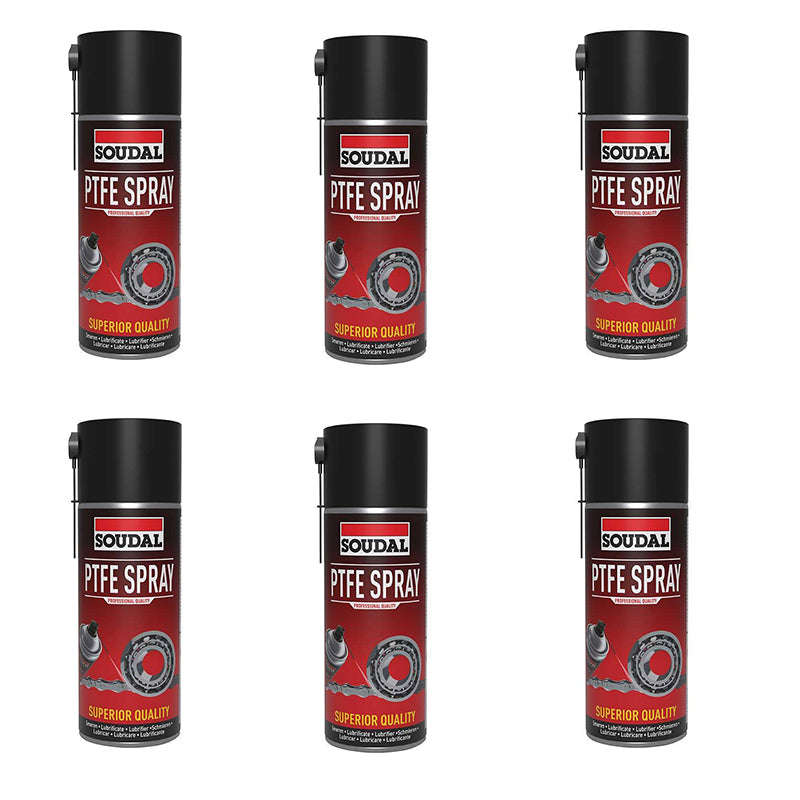 SOUDAL Lubricant PTFE Aerosol Spray 400ml ( 6 Pack )
