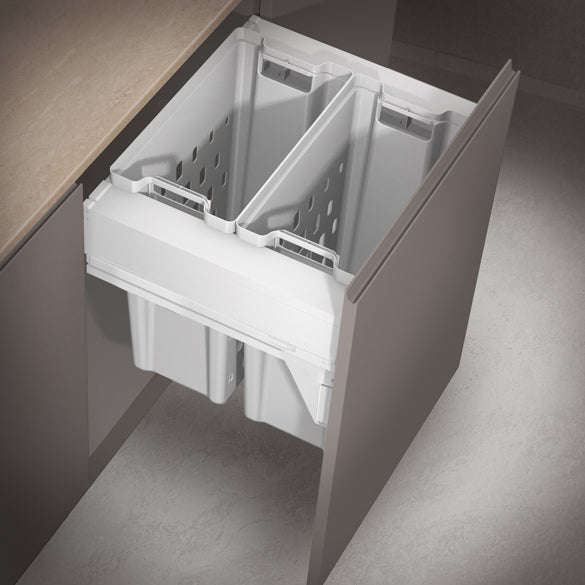 ROCO Pull Out Laundry Bin (450mm Base) White 50 Litre