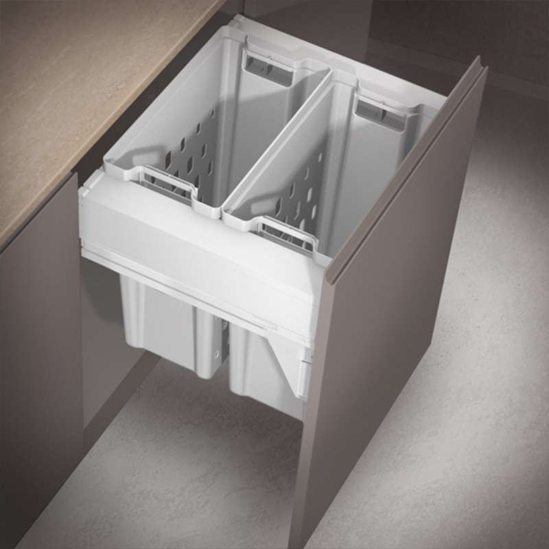 ROCO Pull Out Laundry Bin (600mm Base) White 80 Litre
