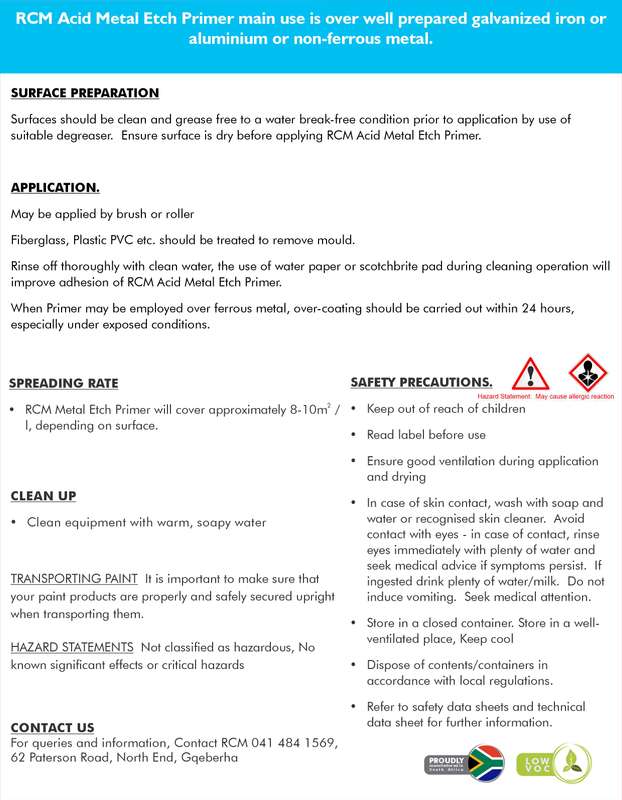 RCM Acid Metal Etch Primer