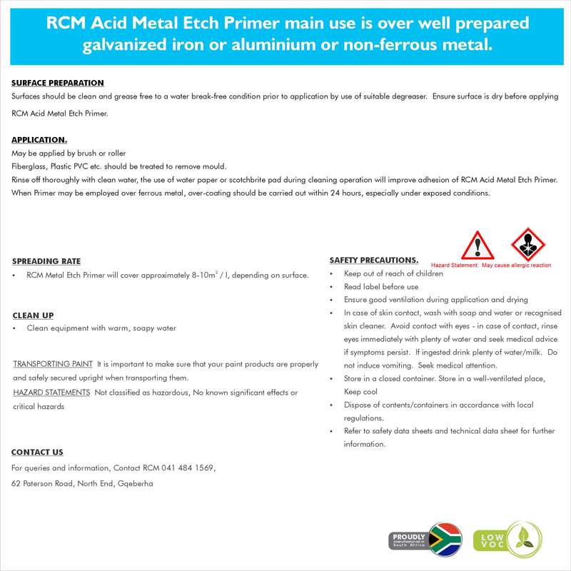 RCM Acid Metal Etch Primer