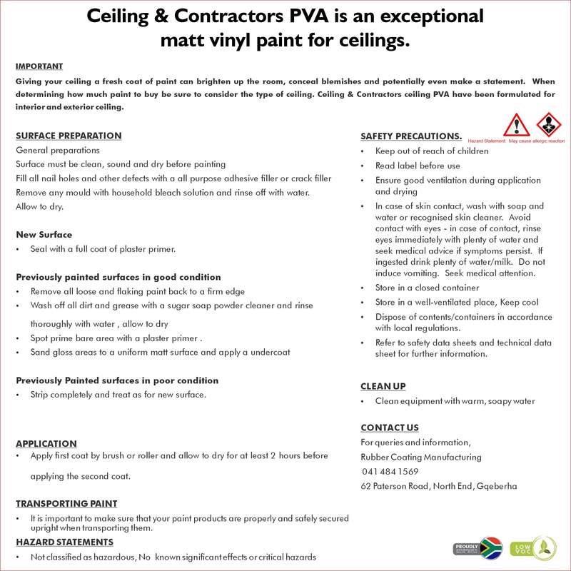 RCM Ceiling & Contractors PVA Paint