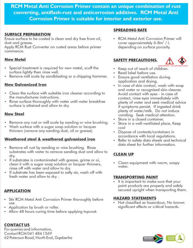 RCM Metal Anti Corrosion Primer