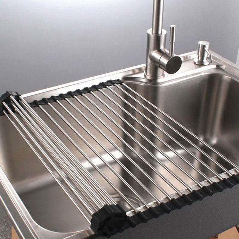 ROCO Roll Up Dish Drying Mat/Colander Stainless Steel 470mm x 460mm