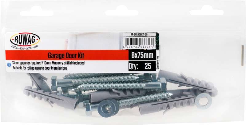 RUWAG Garage Door Installation Kit 8mm x 75mm