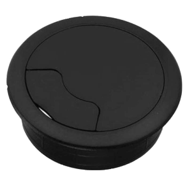 ROCO Round Cable Management Desk/Counter Port Black 64mm